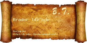 Brader Tünde névjegykártya